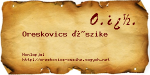 Oreskovics Őszike névjegykártya